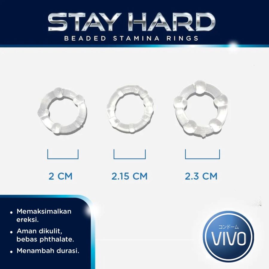 Vivo Stay Hard Original Silicon Beaded Stamina Rings 1pcs