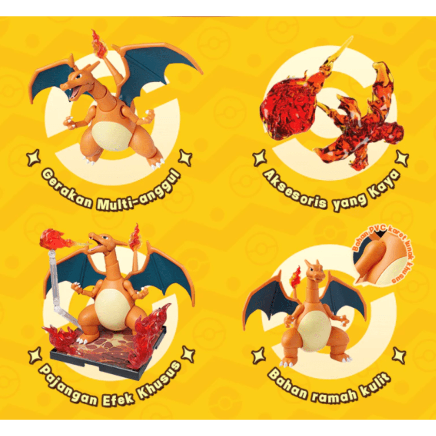 Blokees 74104 Classic Edition Pokemon Charizard Mainan Figure