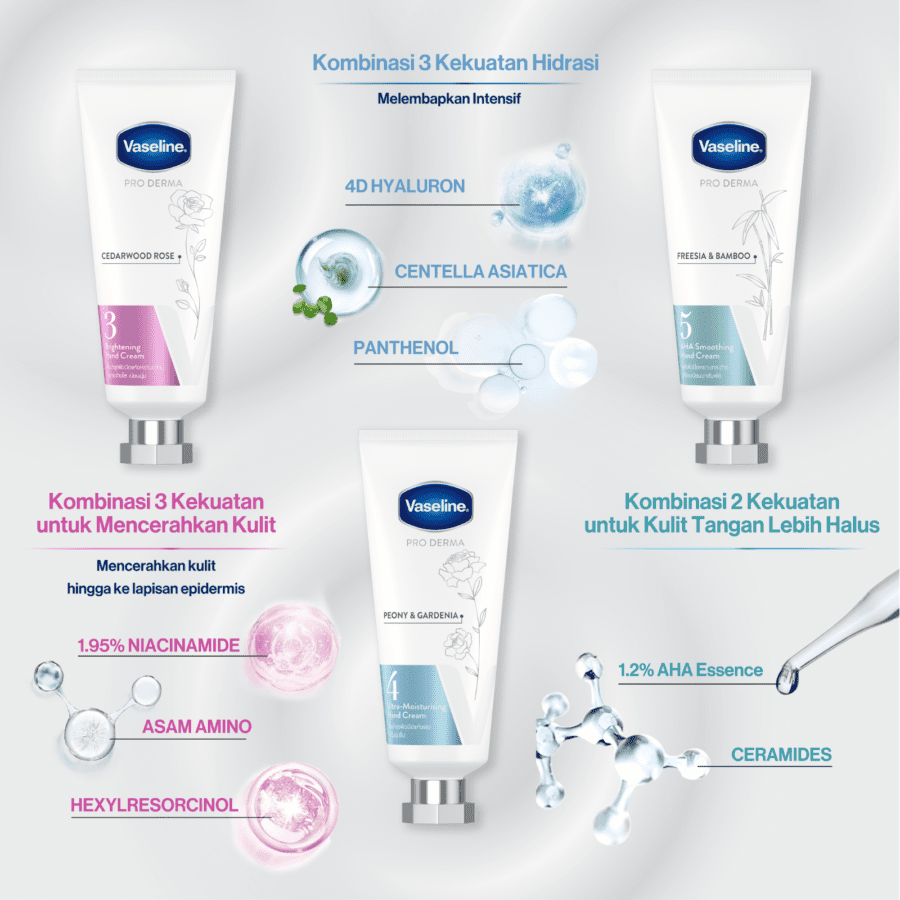 [Bundle 3] Vaseline Pro Derma Hand Cream