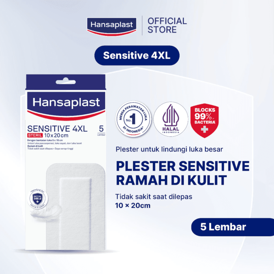 Hansaplast Sensitive 4XL Plester Pasca Operasi dan Luka Besar