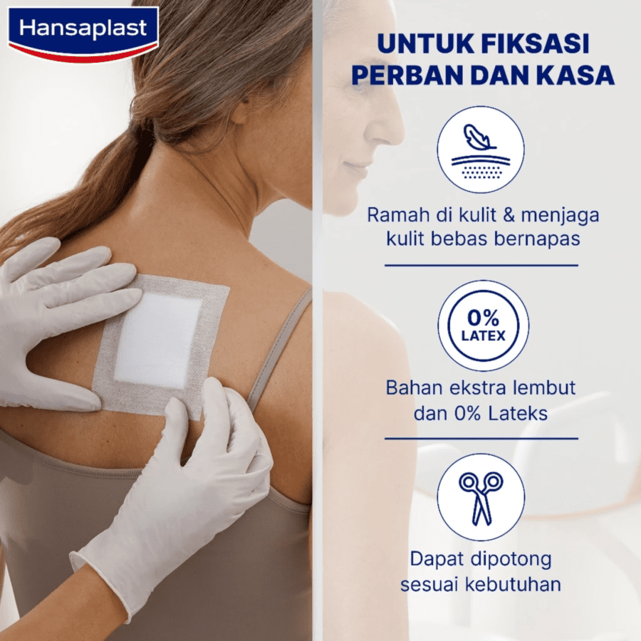 Hansaplast Sensitive Putih Rol Plester Luka 1m