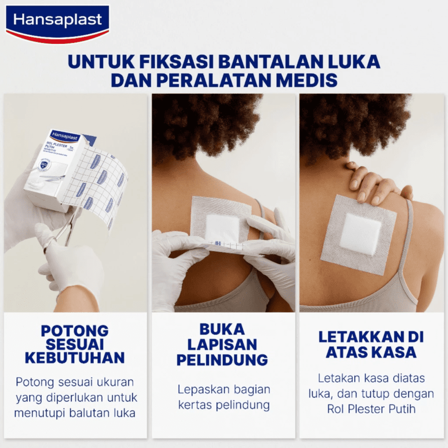Hansaplast Sensitive Putih Rol Plester Luka 1m