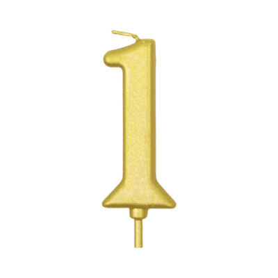 Lilin Ulang Tahun Gold Angka 1