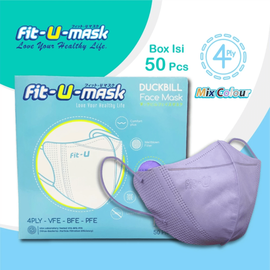 Fit-U Duckbill 4 Ply Surgical Face Mask 1 Box