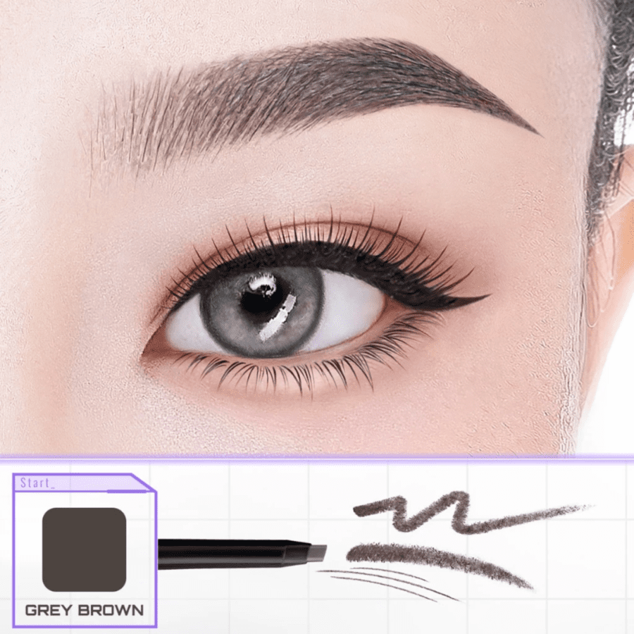 Somethinc Brow Filler Slim Retractable Grey Brown Eyebrow Pencil