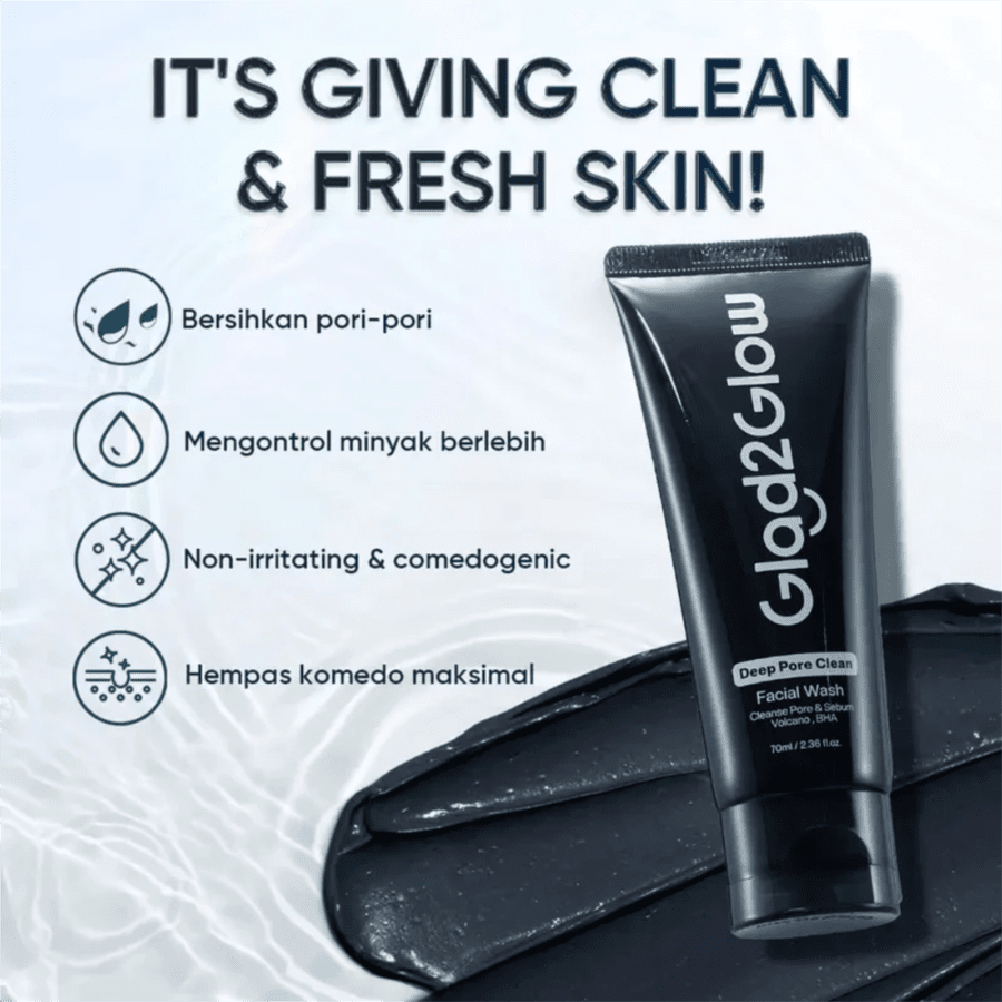 Glad2Glow Deep Pore Clean Facial Wash 70ml