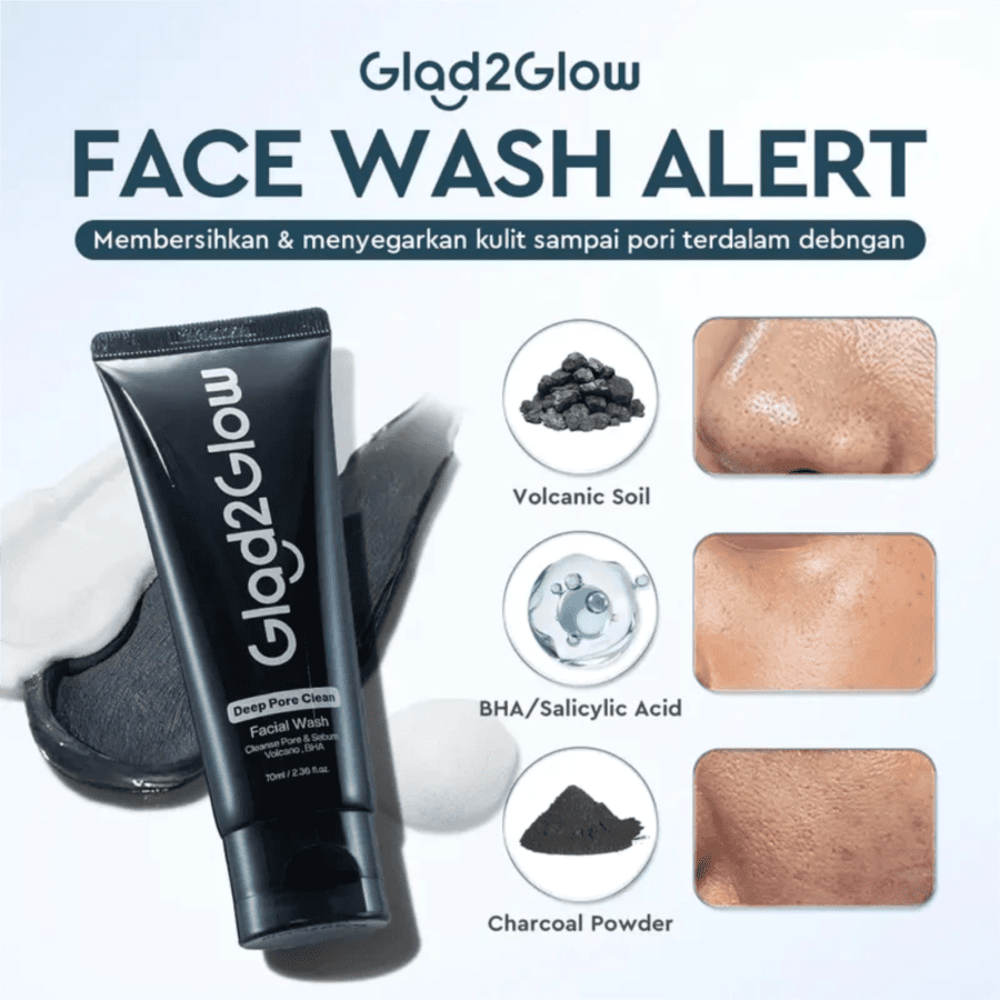 Glad2Glow Deep Pore Clean Facial Wash 70ml