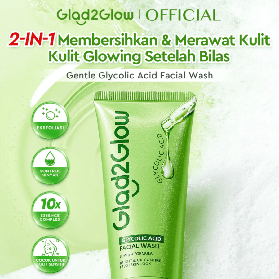 Glad2Glow Glycolic Acid Facial Wash Tube