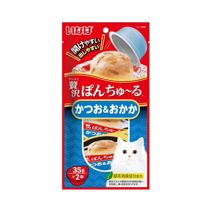 INABA CIAO Pon Churu Puding Creamy Bonito with Sliced Snack Kucing 2 pcs x 35 gram