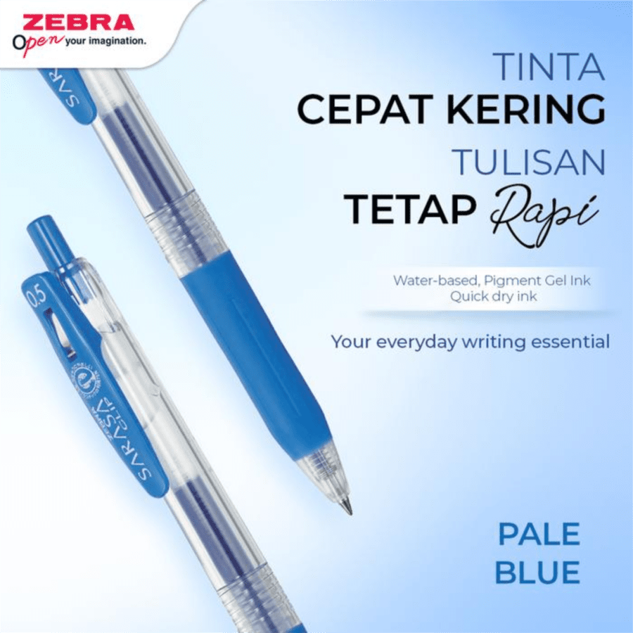 Zebra Pale Blue Sarasa Clip Gel Pen 0.5 mm