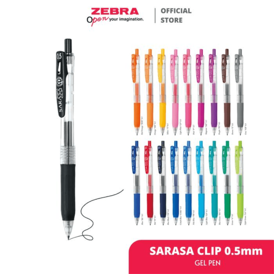 Zebra Green Sarasa Clip Gel Pen 0.5 mm