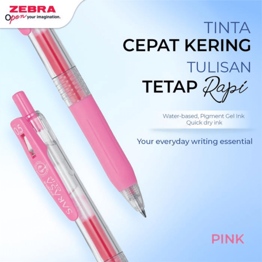 Zebra Pink Sarasa Clip Gel Pen 0.5 mm