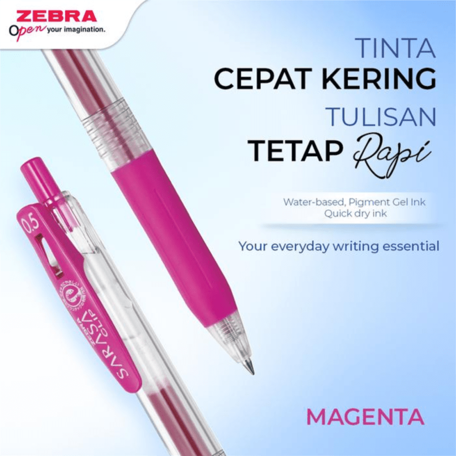 Zebra Magenta Sarasa Clip Gel Pen 0.5 mm