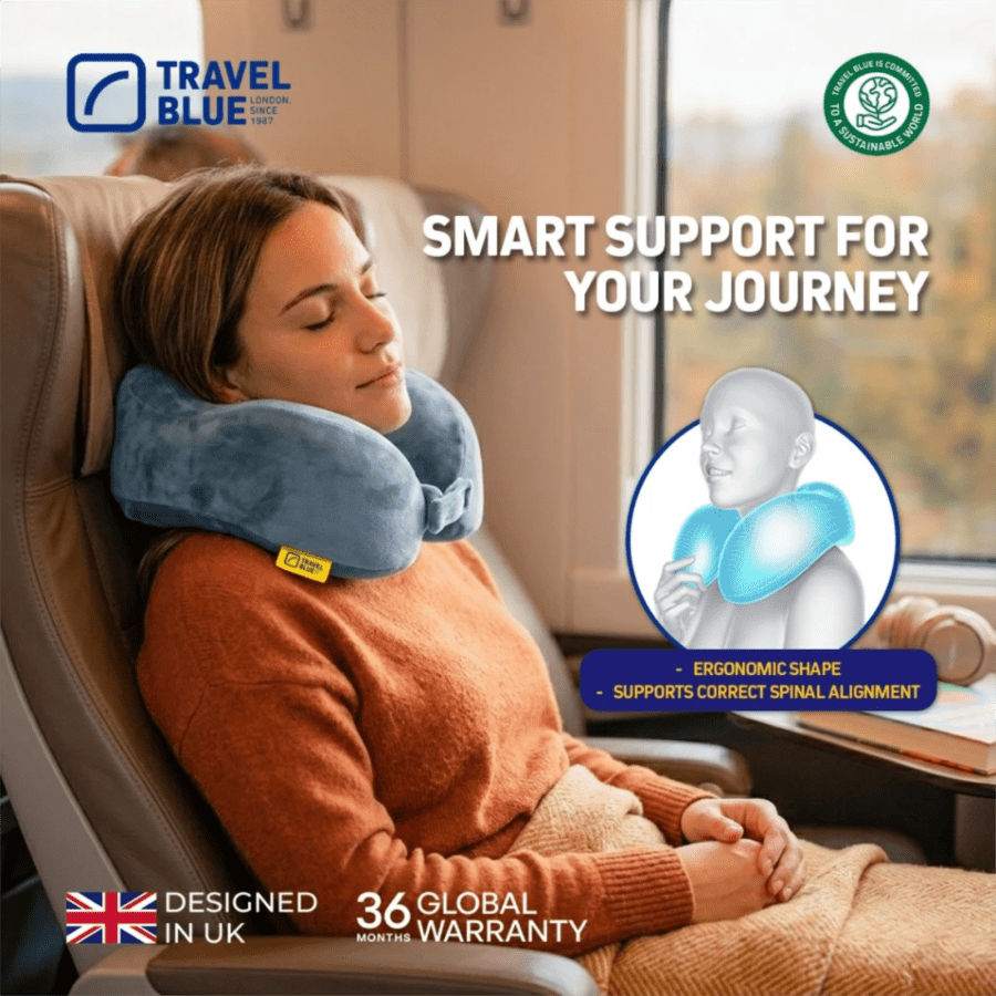 Travel Blue Tranquillity Memory Foam Travel Pillow Blue 1pcs