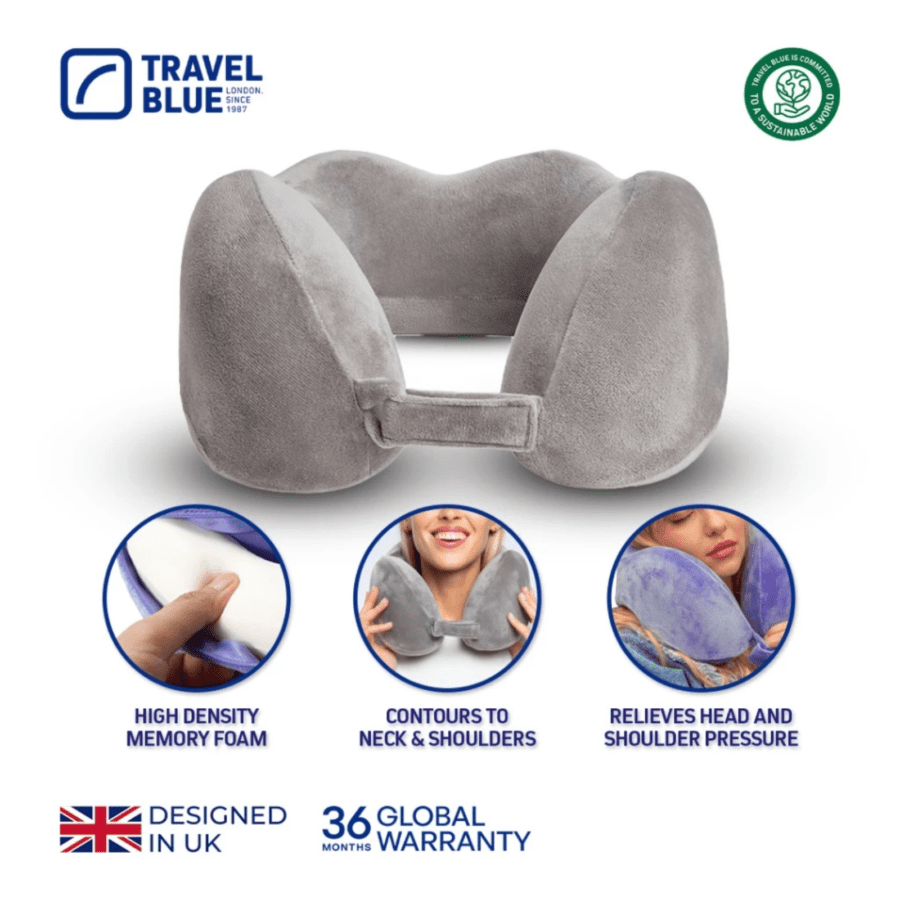 Travel Blue Tranquillity Memory Foam Travel Pillow Blue 1pcs