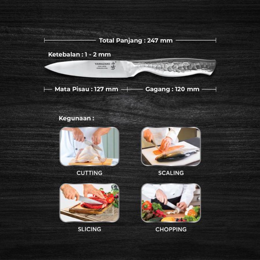 Bagus Yamazaki Utility Knife Pisau Dapur 5 inch 1 Pcs