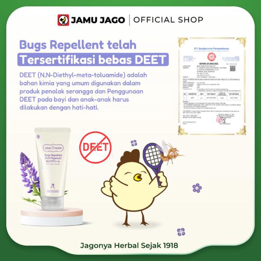 Bebe Roosie Bugs Repellent Lavender + Aloe Vera Perawatan Bayi 60gram