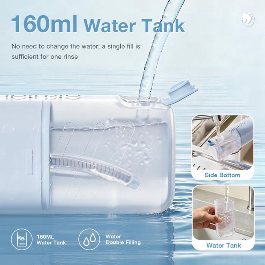 Airuidu Foldable Water Dental Flosser 160 ml White CF550 1pcs