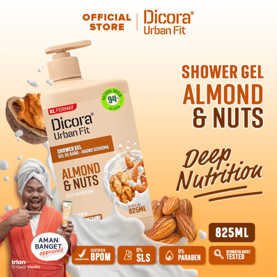 Dicora Urban Fit Almond & Nuts Vitamin B Shower Gel Bottle