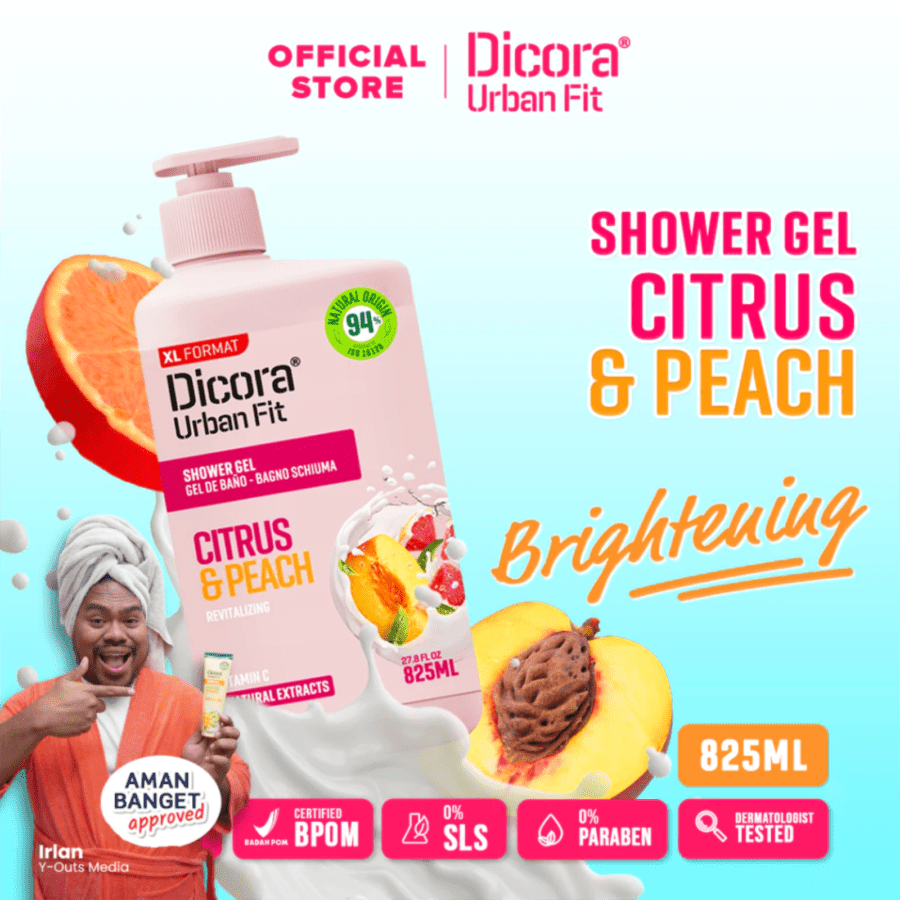 Dicora Urban Fit Citrus & Peach Vitamin C Shower Gel Bottle