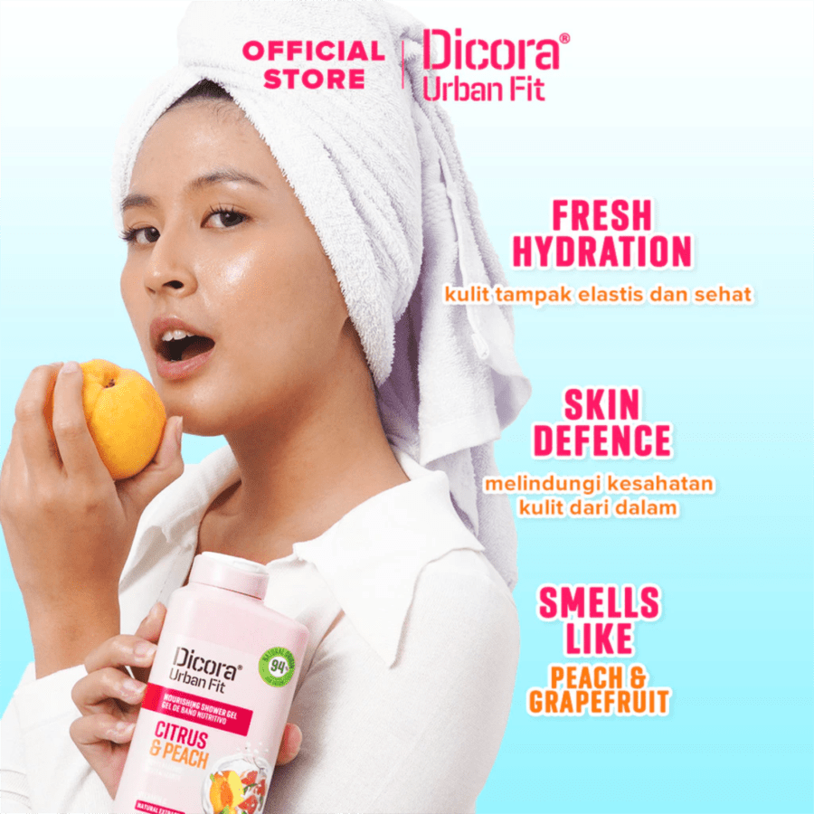 Dicora Urban Fit Citrus & Peach Vitamin C Shower Gel Bottle