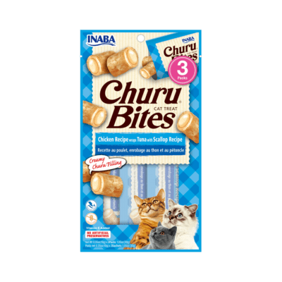 INABA CIAO Churu Bites Chicken Recipe Wraps Tuna with Scallop 3 sticks x 10 gram