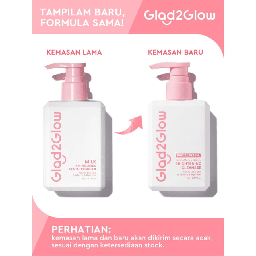 Glad2Glow Milk Amino Acid Brightening Cleanser Facial Wash 80gram