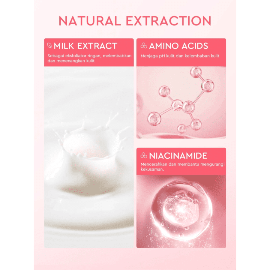 Glad2Glow Milk Amino Acid Brightening Cleanser Facial Wash 80gram