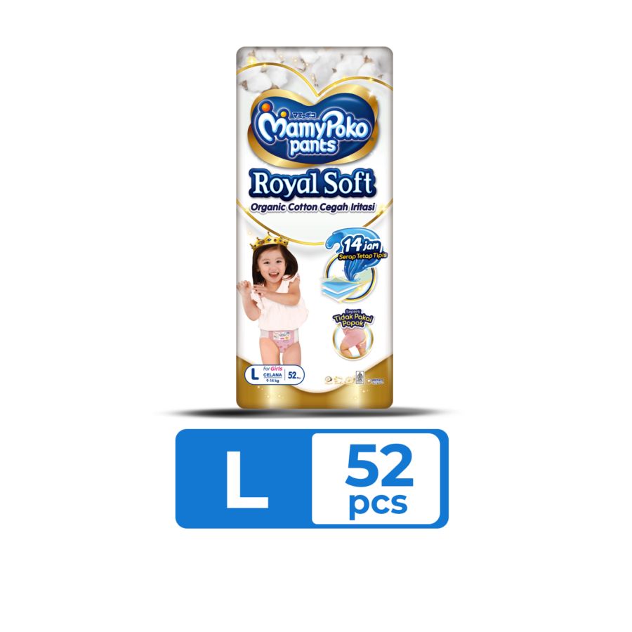 Mamypoko Royal Soft Girls Pants Diapers L52 1pack