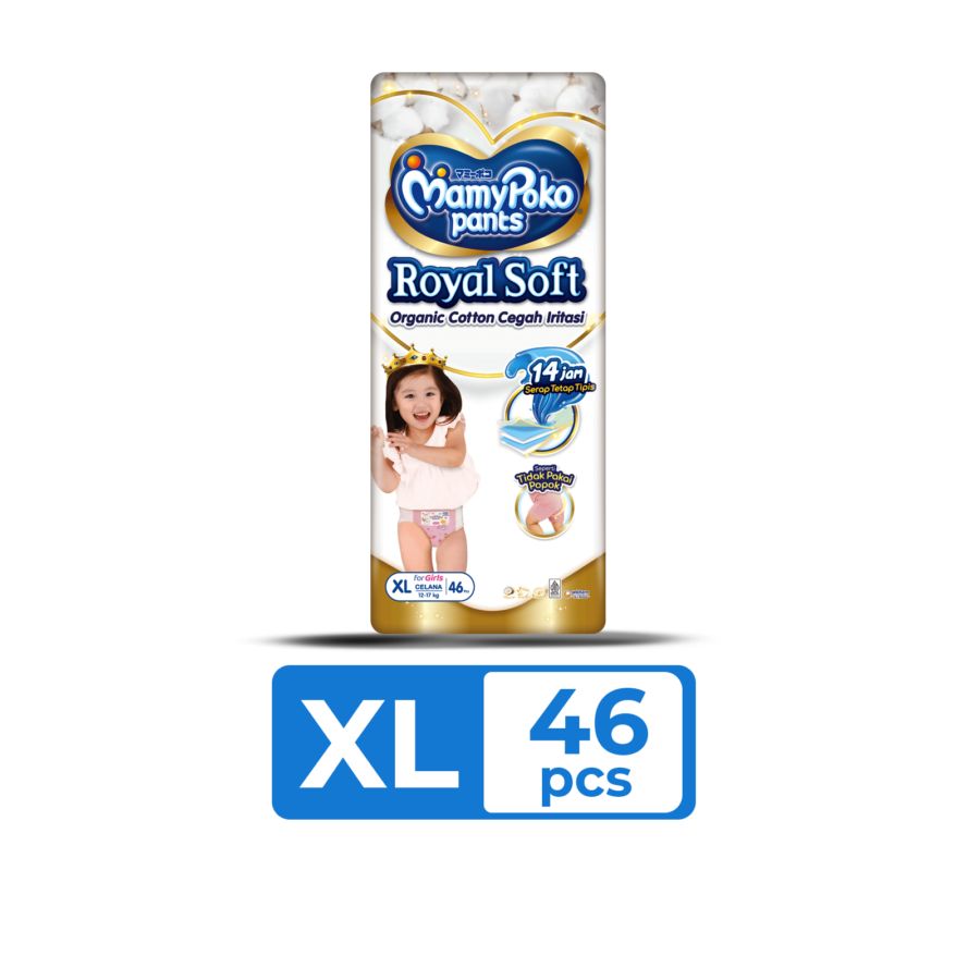 Mamypoko Royal Soft Girls Pants Diapers XL46 1pack