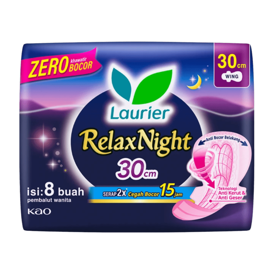 Laurier Relax Night Wing 30cm Pembalut Kewanitaan
