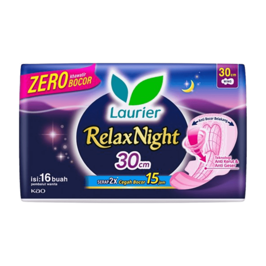 Laurier Relax Night Wing 30cm Pembalut Kewanitaan