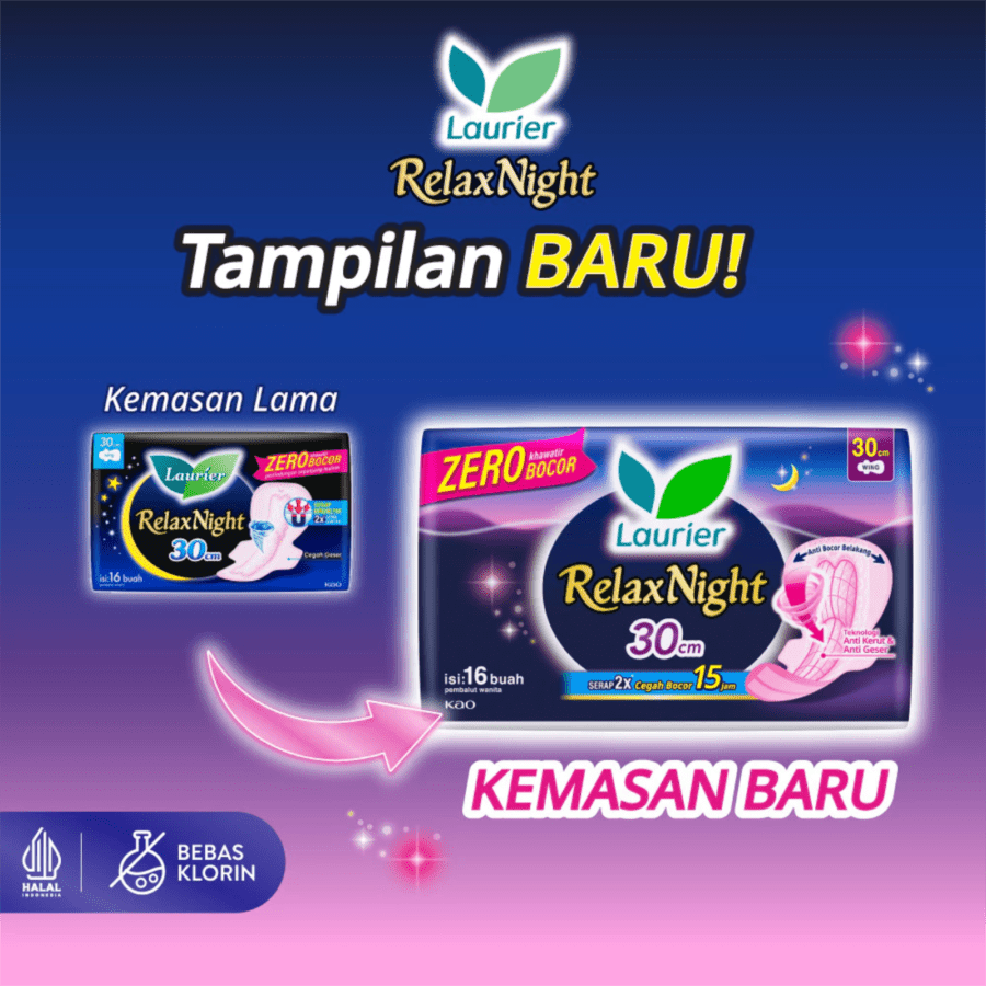 Laurier Relax Night Wing 30cm Pembalut Kewanitaan
