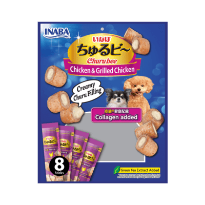 INABA CIAO Churubee Grilled Chicken Collagen Snack Anjing 8 sticks x 10 gram