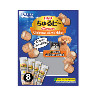 INABA CIAO Churubee Grilled Chicken Calcium Snack Anjing 8 sticks x 10 gram