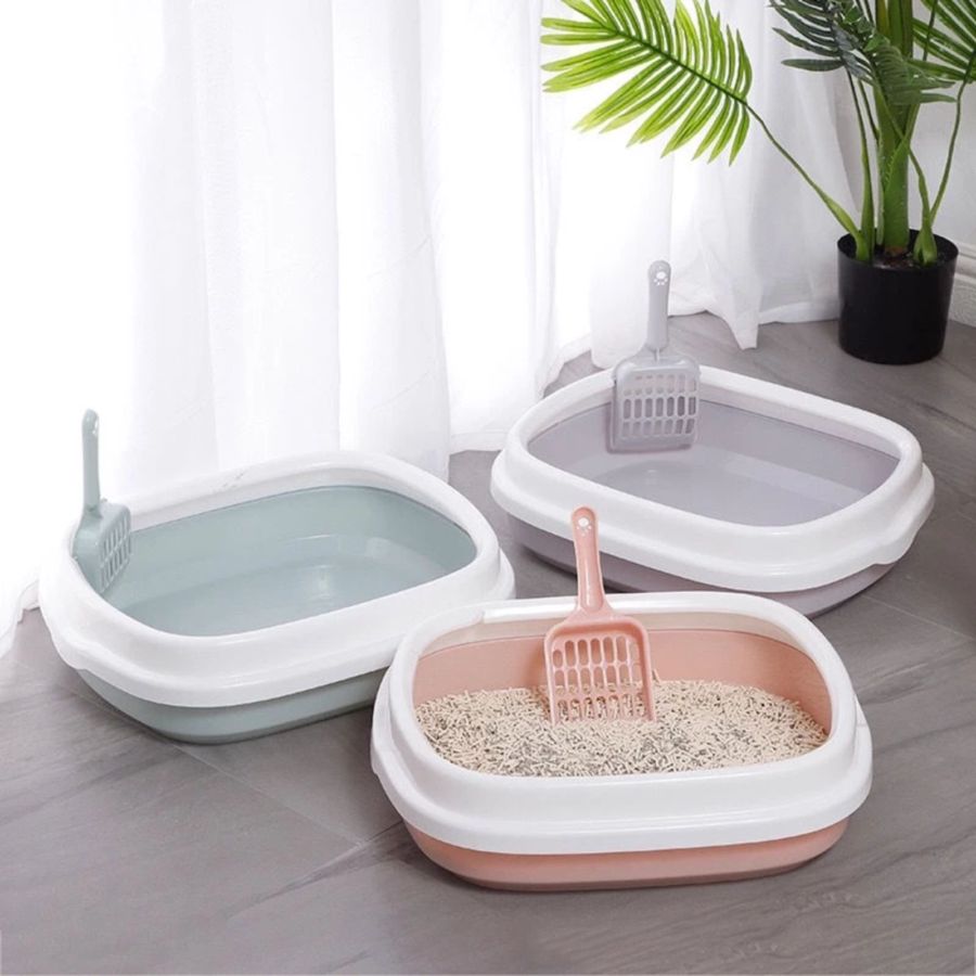 Cat Litter Box Small with Scoop 1pcs