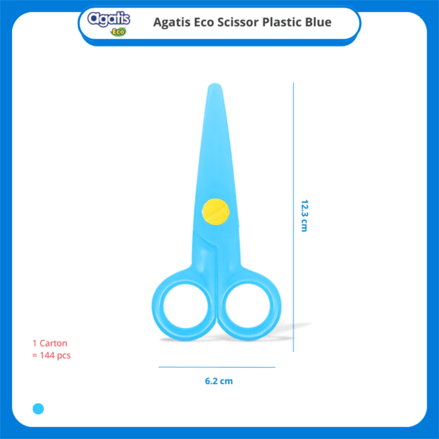 Agatis Neon Blue Eco Scissor Plastic for Kids