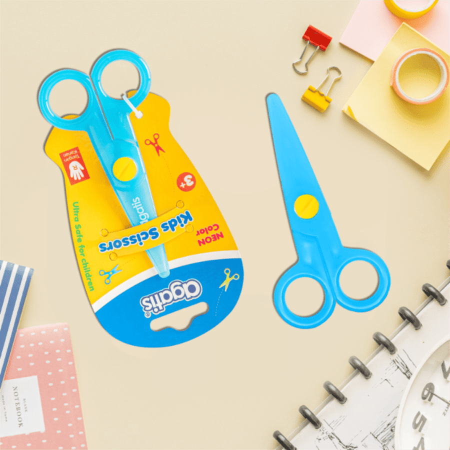 Agatis Neon Blue Eco Scissor Plastic for Kids