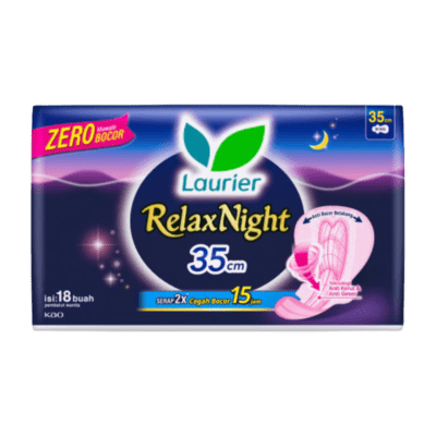 Laurier Relax Night Wing 35cm Pembalut Kewanitaan