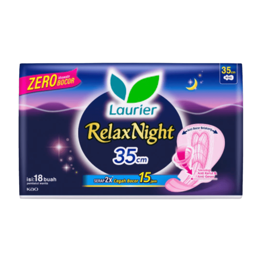 Laurier Relax Night Wing 35cm Pembalut Kewanitaan