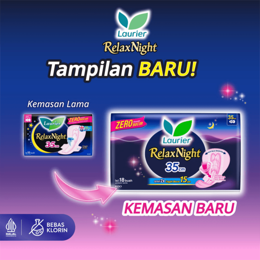 Laurier Relax Night Wing 35cm Pembalut Kewanitaan
