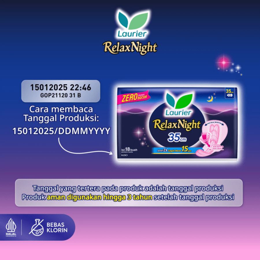 Laurier Relax Night Wing 30cm Pembalut Kewanitaan