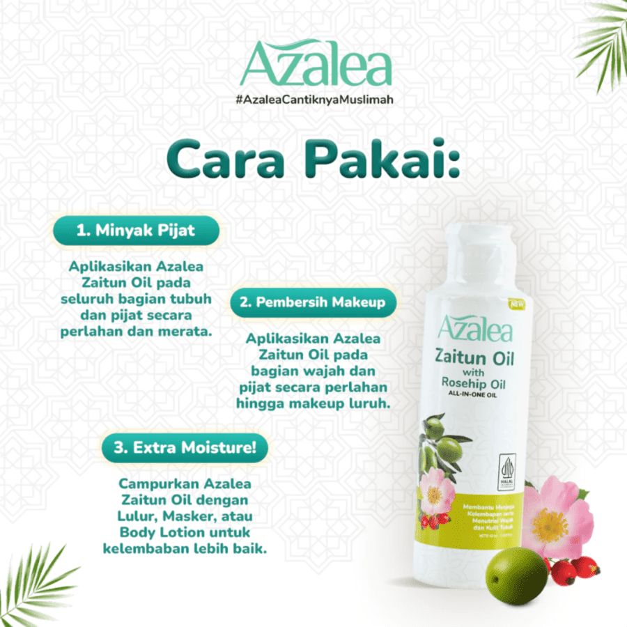 Azalea Zaitun Oil with Rosehip Oil Minyak Perawatan Kulit