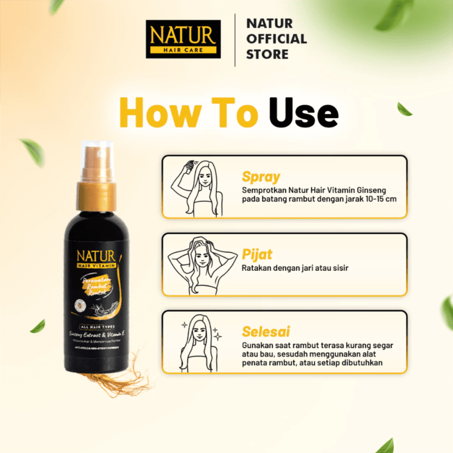 Natur Ginseng Extract & Vitamin E Hair Vitamin Spray