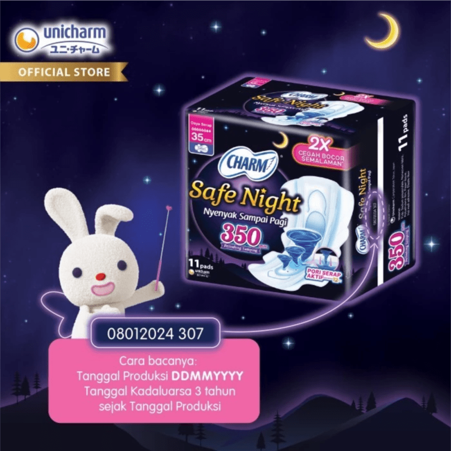 Charm Safe Night Gathers 35cm Pembalut Kewanitaan