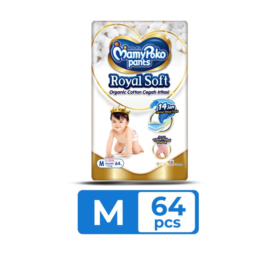Mamypoko Royal Soft Girls Pants Diapers M64 1pack