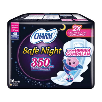 Charm Safe Night Gathers 35cm Pembalut Kewanitaan