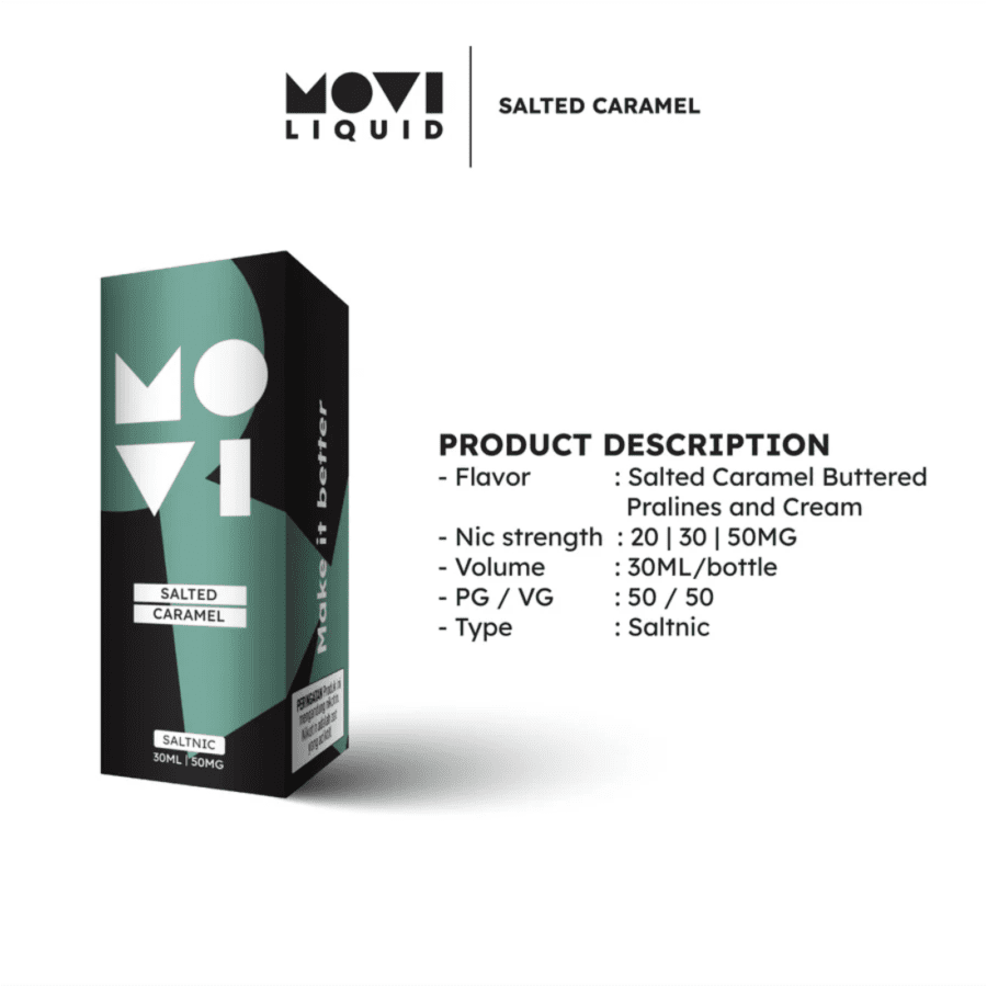 Movi Salted Caramel Saltnic E-Liquid Rokok Elektrik 30mg