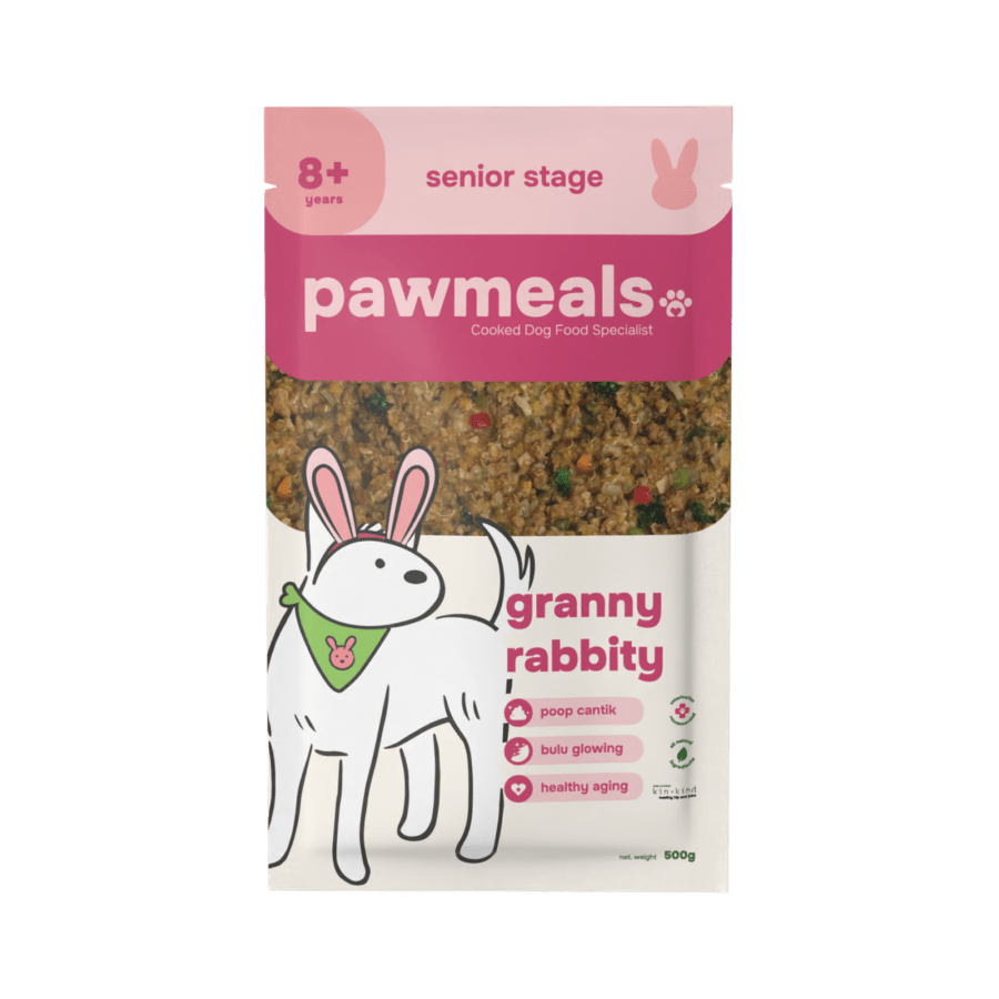 Pawmeals Senior Stage Granny Rabbity Cooked Makanan Anjing Basah