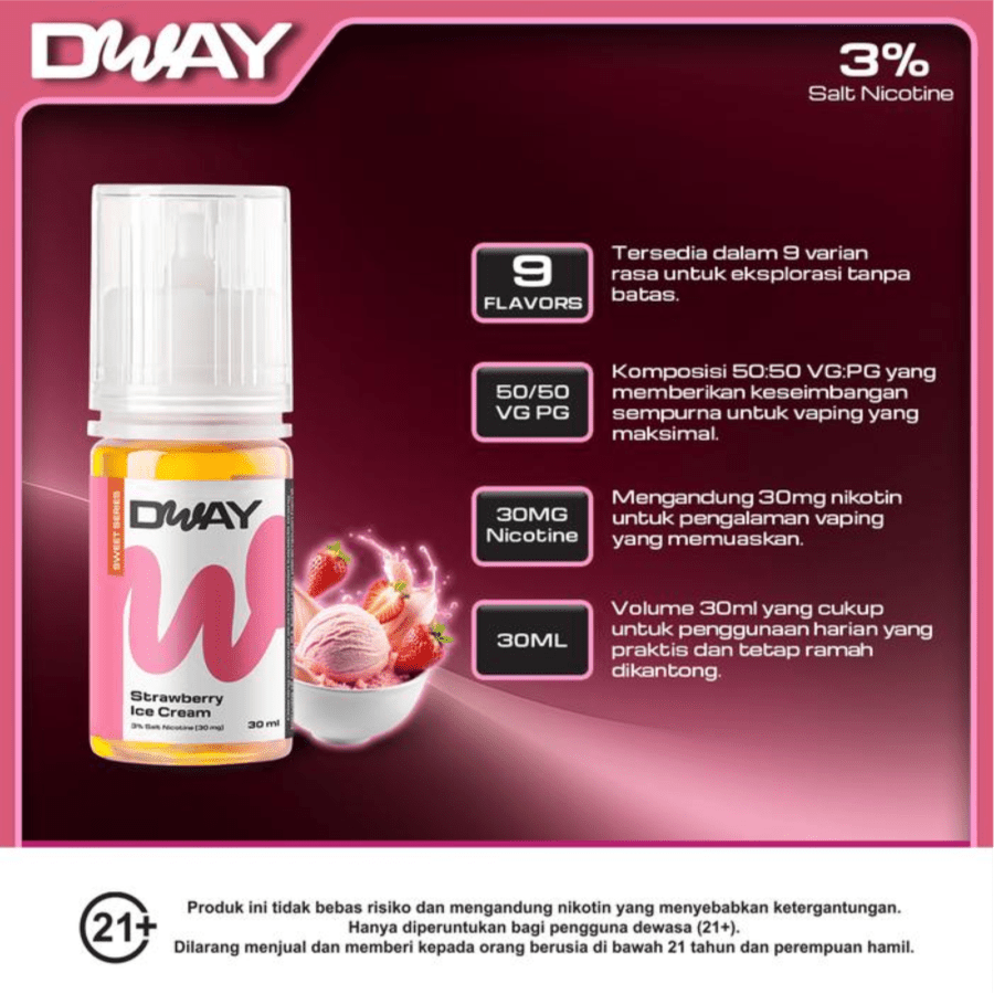 Dway Liquid Strawberry Ice Cream Rokok Elektrik
